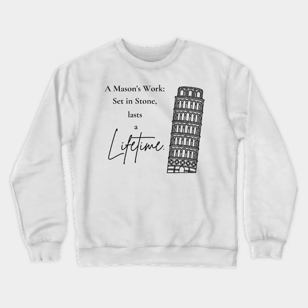 "Mason's Legacy: Eternity in Stone" Crewneck Sweatshirt by UniqueHappiness